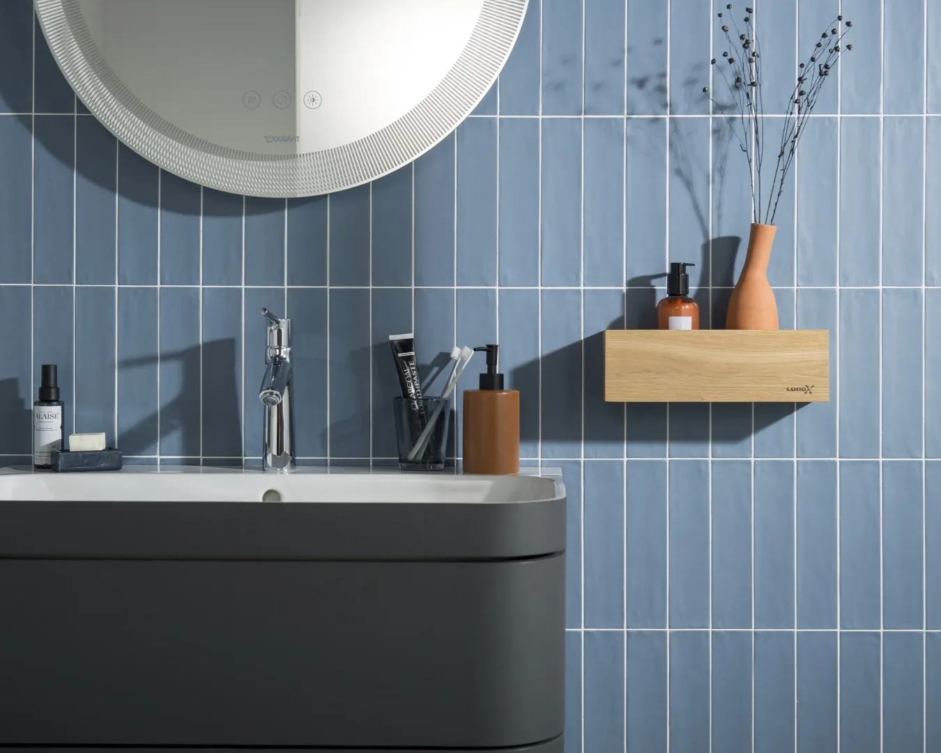 Vintage Line badkamer blauwe tegels