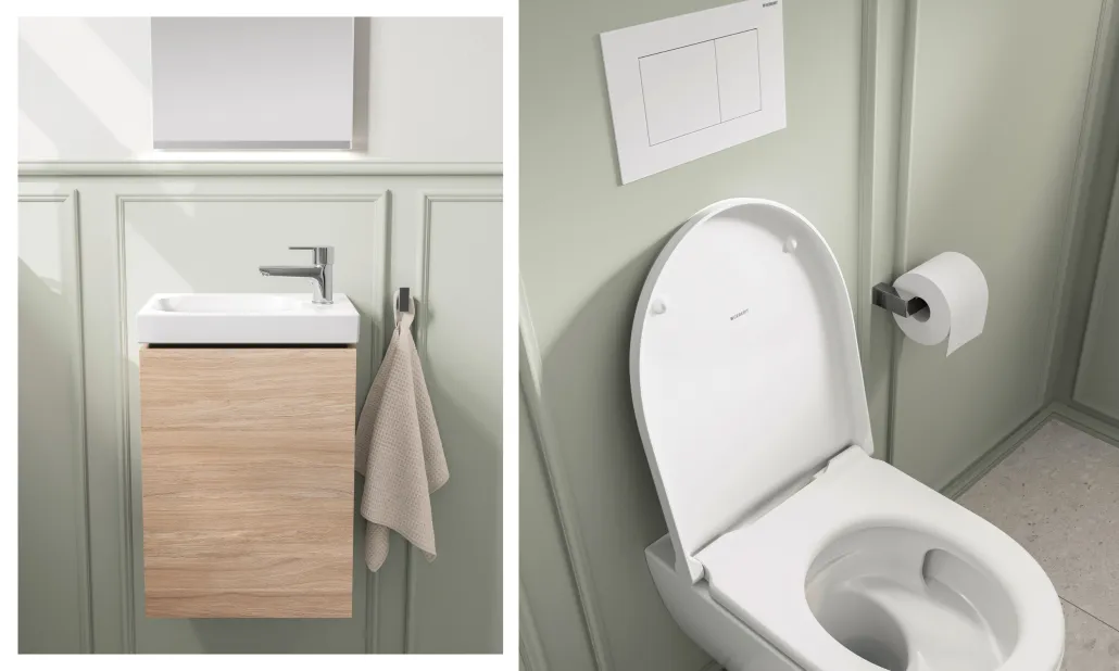 Geberit collage mint groen toilet fontein