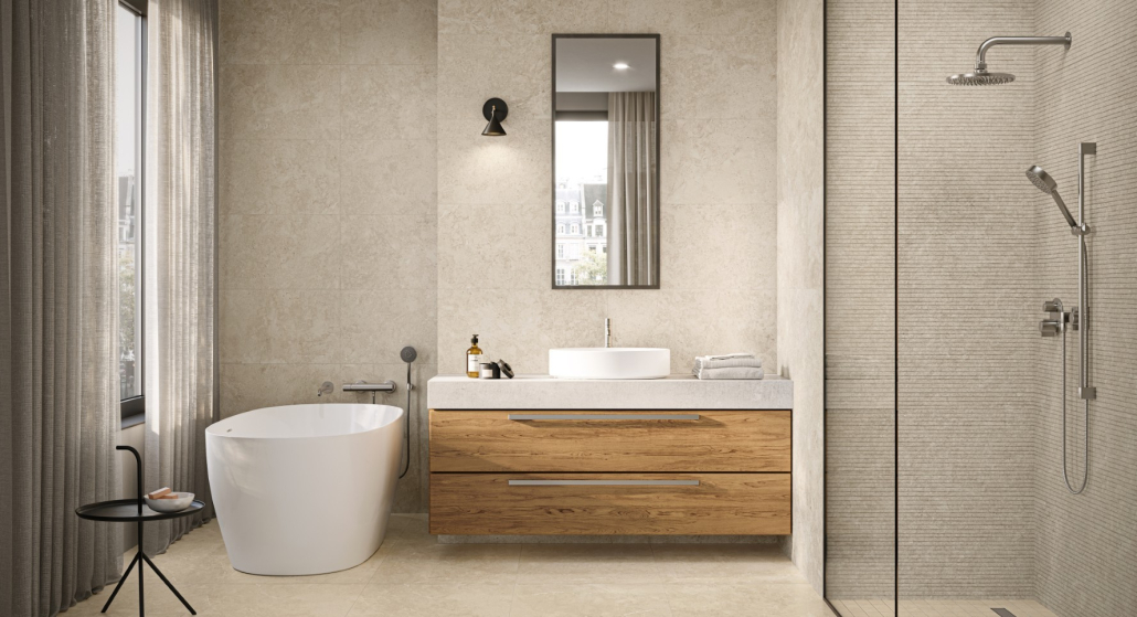 Lichte tegel inspiratie badkamer