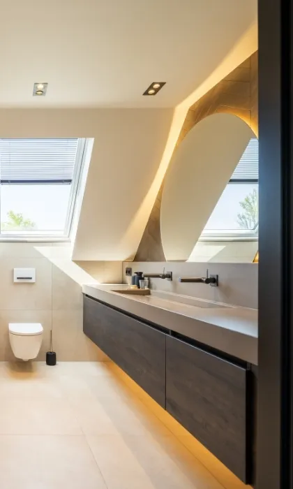 Warmte, rust en vakmanschap in een badkamer op maat