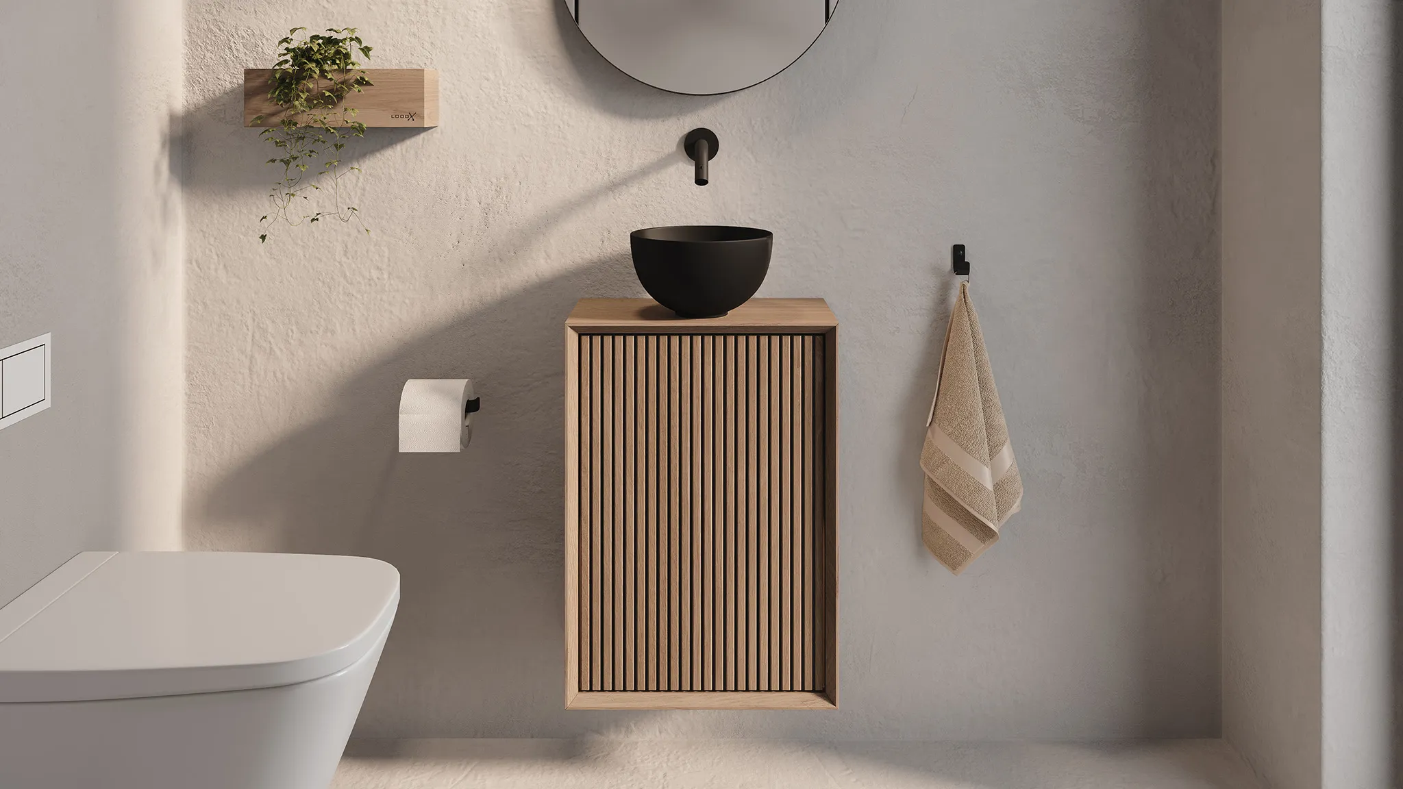 LoooX wooden cabinet facet stripes mini